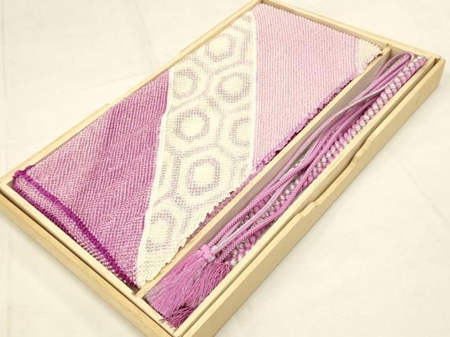 平和屋着物○和装小物 帯締め・帯揚げセット 振袖用 総絞り 斜縞