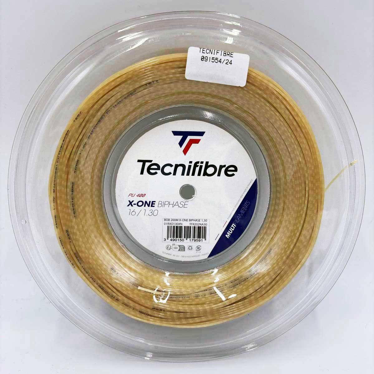 【未使用】テクニファイバー Tecnifibre 硬式 テニス ストリング ガット X-ONE BIPHASE エックスワン バイフェイズ 200ｍ ロール ナチュラル 01RXO130XN 1.30mm