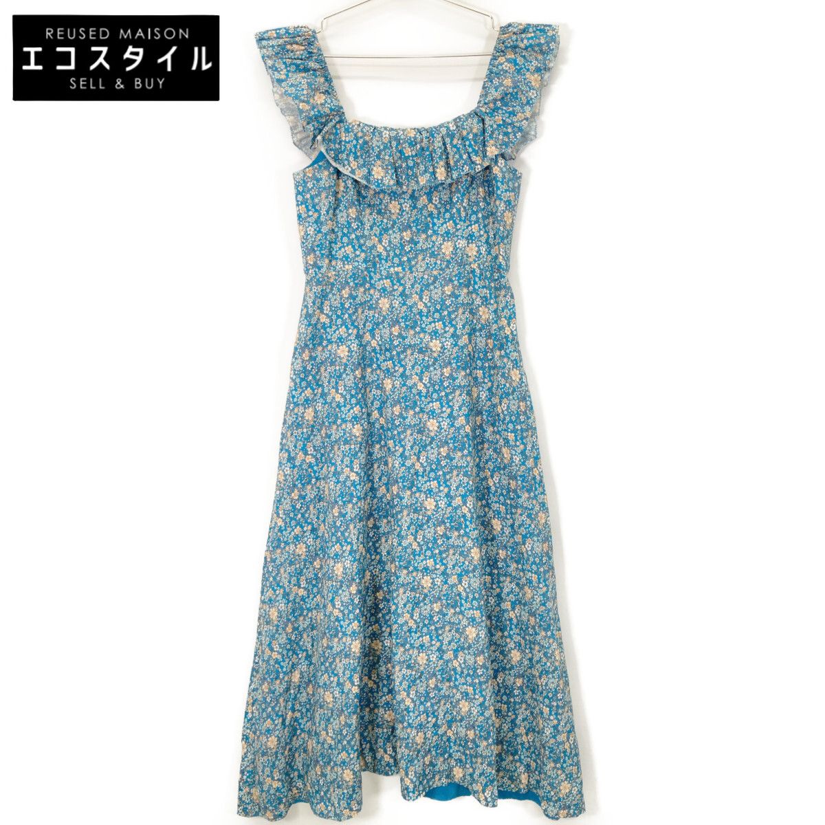 ZIMMERMANN ワンピース 1　美品 ZIMMERMANN ジマーマン ブルー 花柄 リネン ワンピース 1 - メルカリ