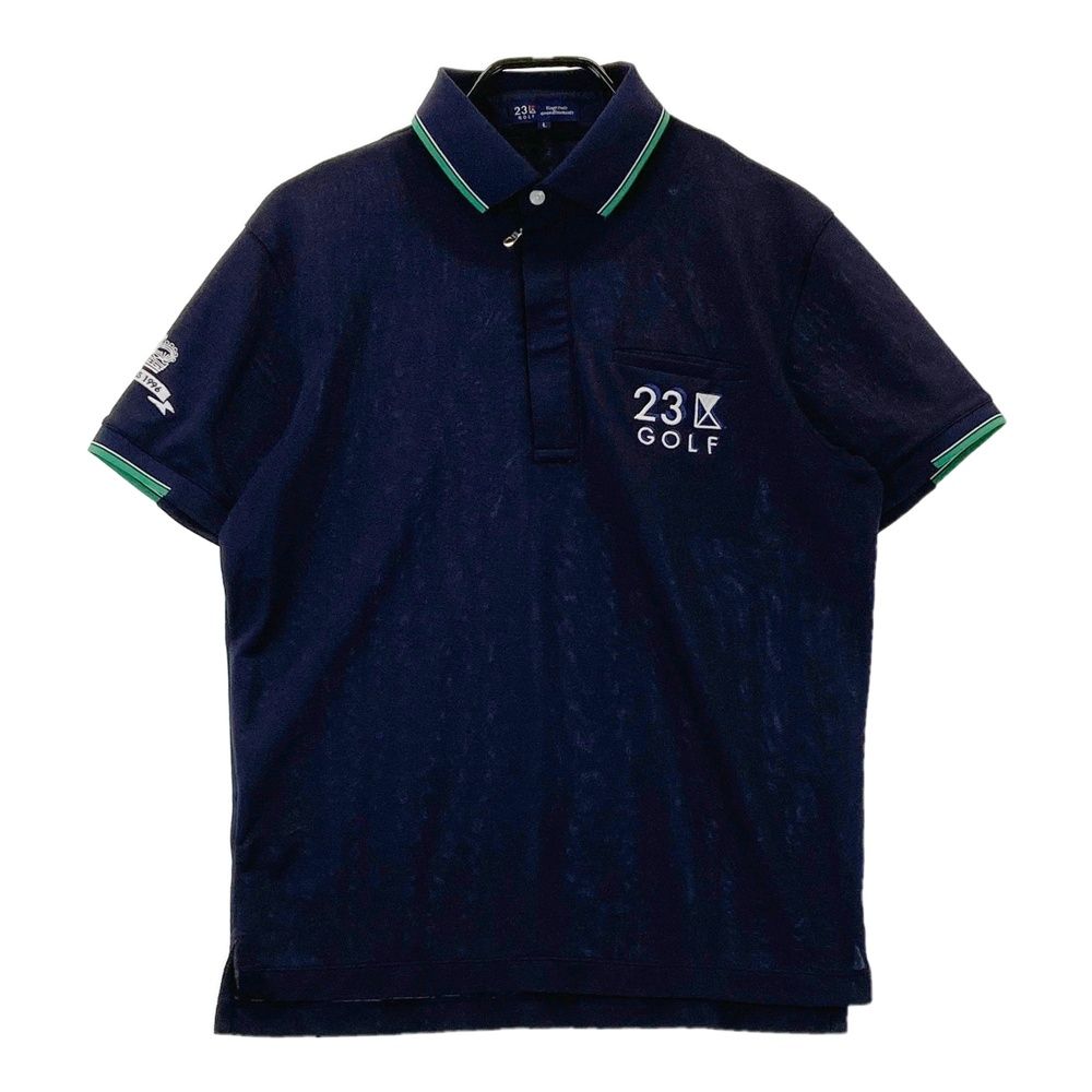【大得価，お買い得】 サイズ：L 23区GOLF ニジュウサンクゴルフ 半袖ポロシャツ ネイビー系 [240101490432] ゴルフウェア メンズ ストスト
