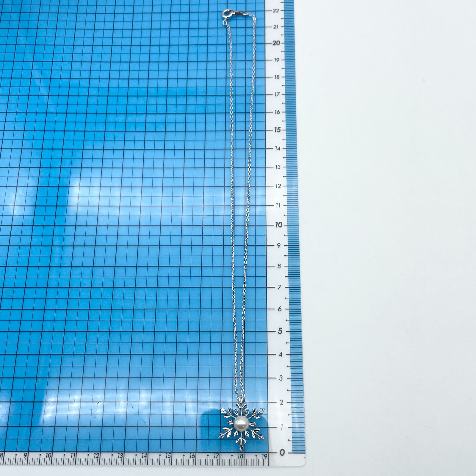 美品 ミキモト 雪の結晶 シルバー ネックレス パール/25-912S