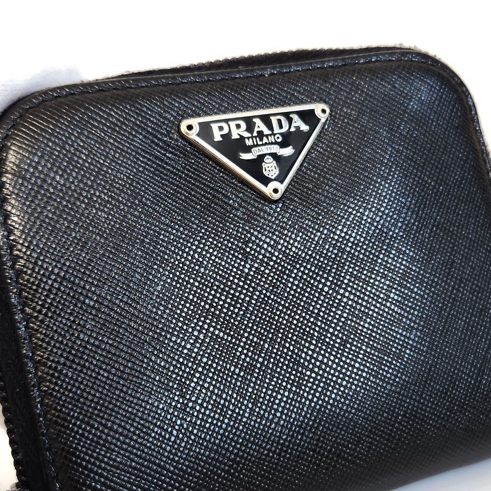 プラダ PRADA コインケース 1M0268 ブラック サフィアーノレザー 中古