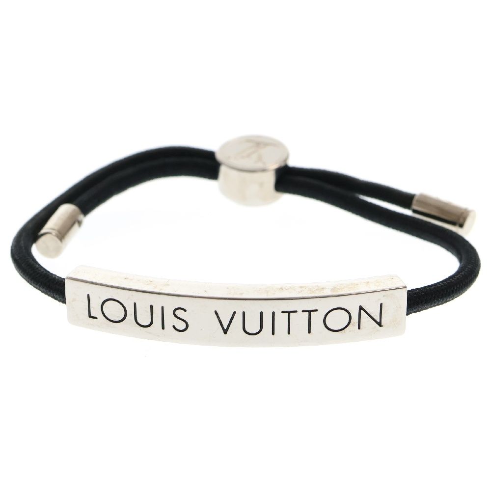LOUIS VUITTON ルイヴィトン ブラスレ LVスペース ロゴブレスレット シルバー|ブラック M67417