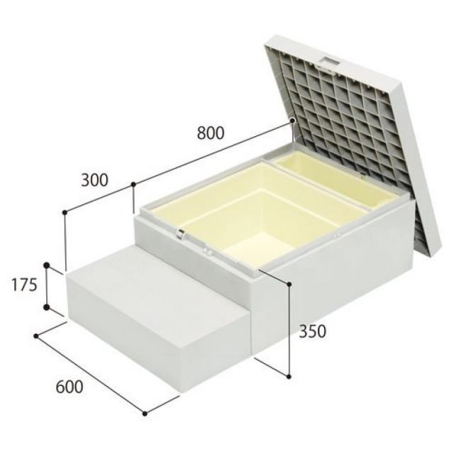城東テクノ JOTO ハウスステップ CUB-8060S 収納庫２個付き 小ステップ付き HOUSESTEP ライトグレー