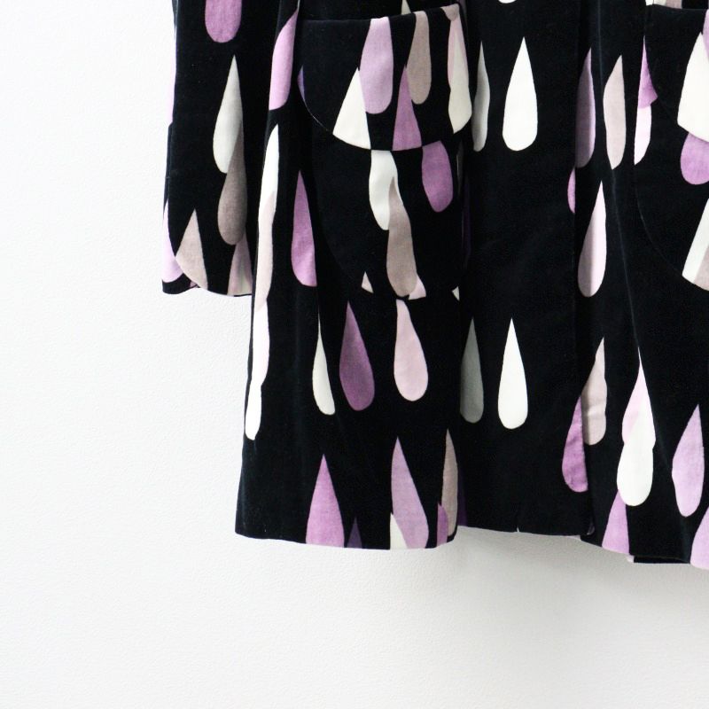 Archive Marimekko PISAROI velvet round collar coat 34 black