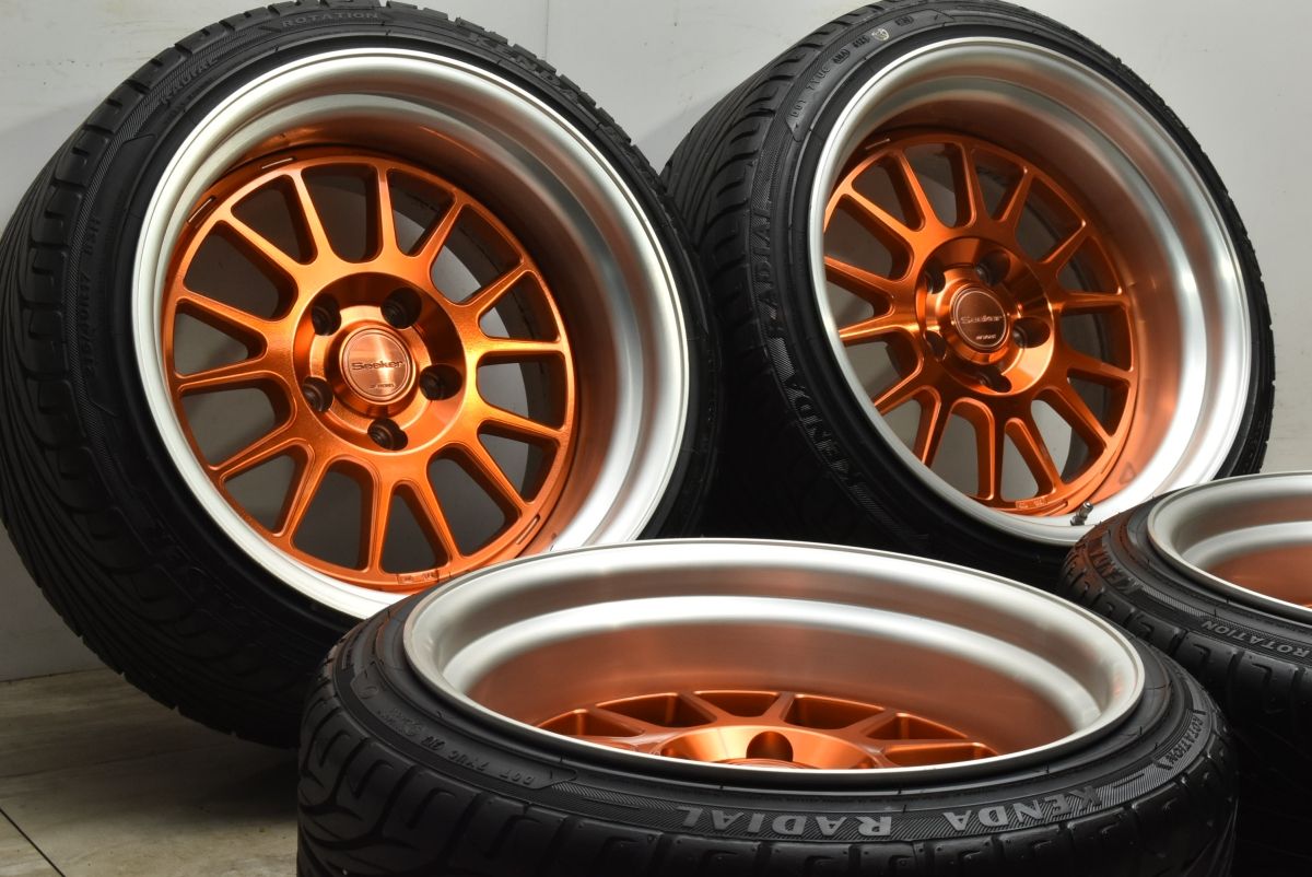 【超深リム バリ溝美品】WORK Seeker ワーク シーカー FX 17in 9.5J -9 PCD114.3 KENDA 215/40R17 ホンダ ヴェゼル 外し チューナーサイズ