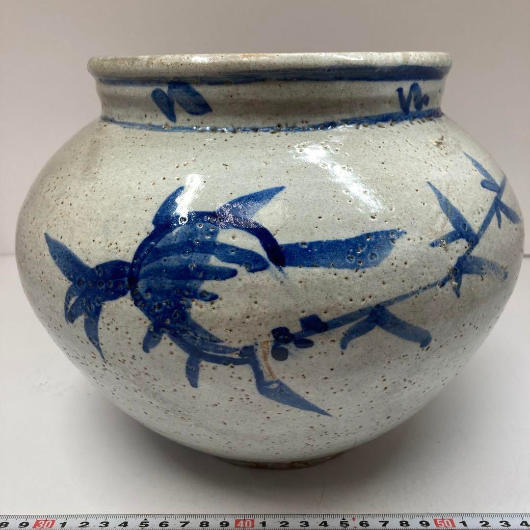 李朝　染付大壺　身幅約26/高さ23㎝　東Y5-0913② 李朝 染付大壺 身幅約26/高さ23㎝ 東Y5-0913② - メルカリ
