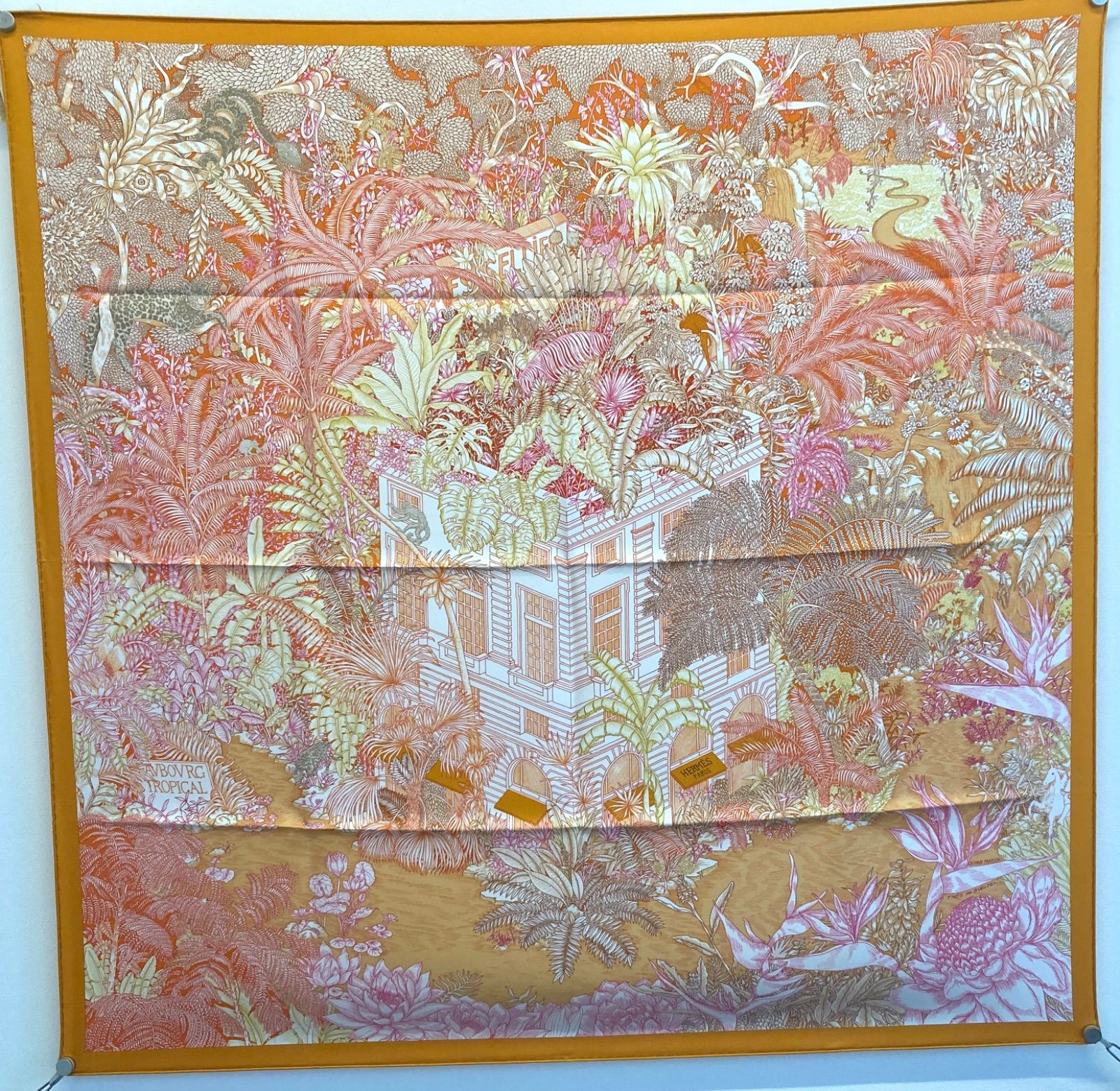 エルメススカーフ額装◆ Faubourg Tropical フォーブルトロピカル エルメススカーフ額装◇ Faubourg Tropical フォーブルトロピカル