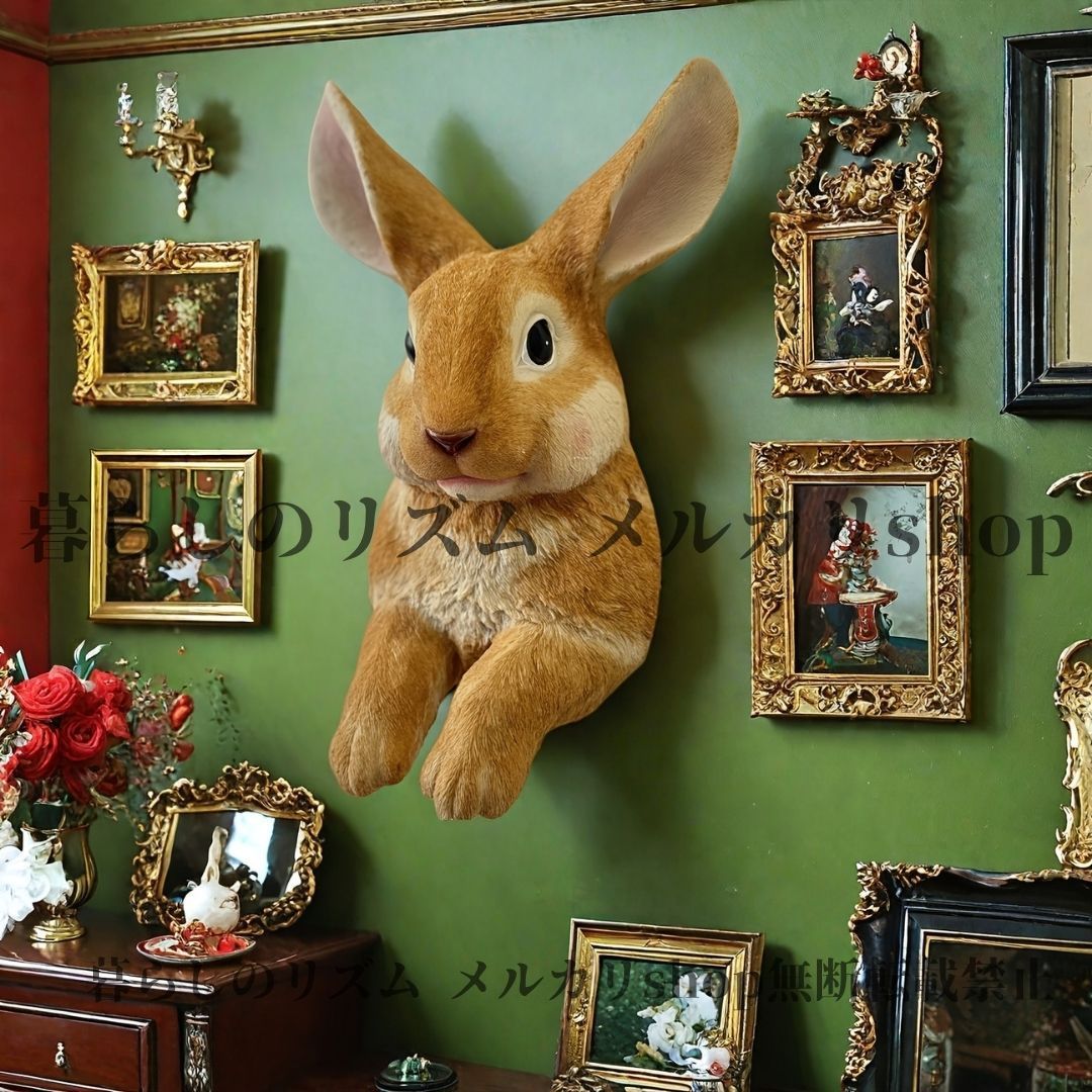 リアルなウサギ レジン像