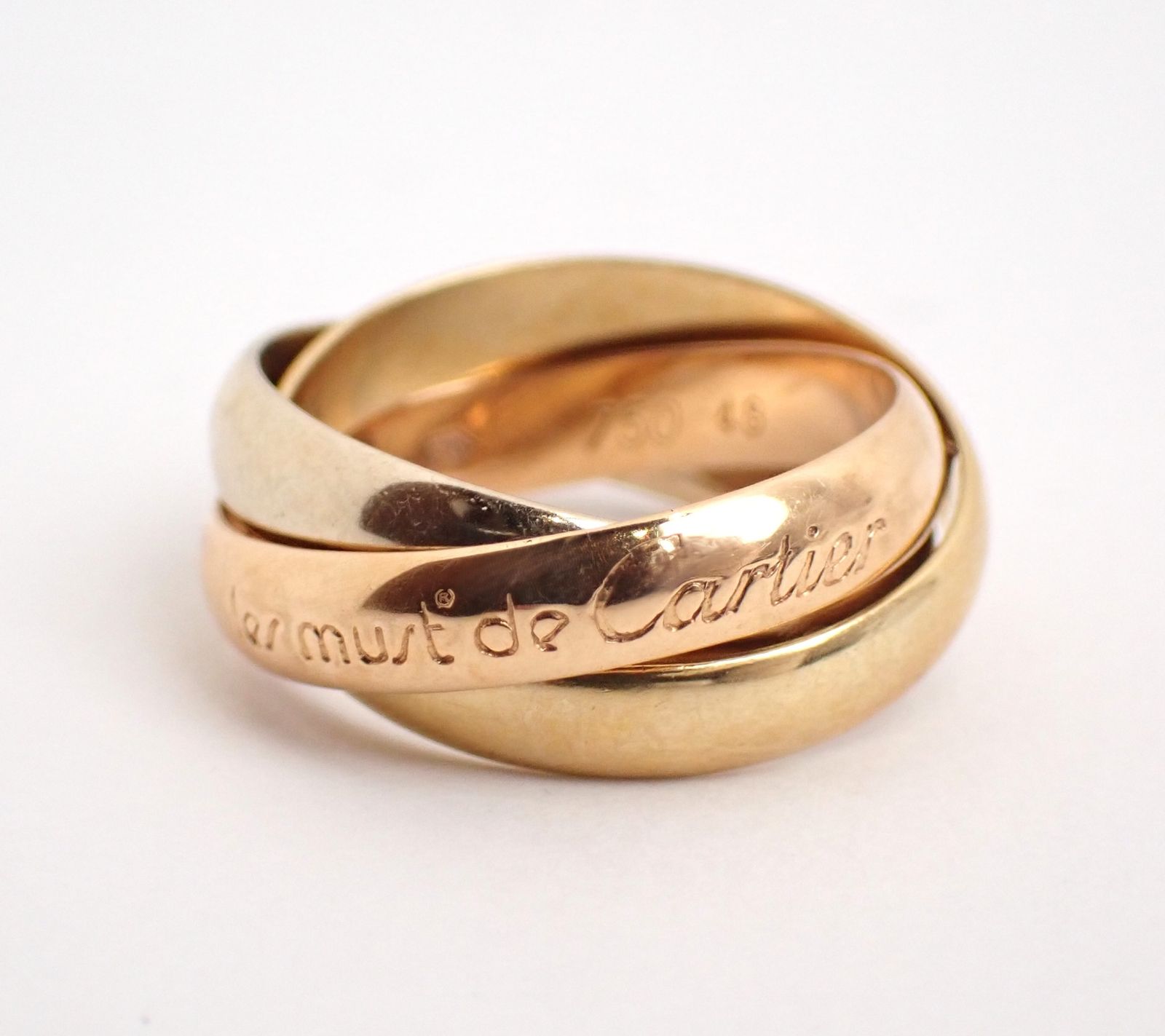 美品 Cartier(カルティエ) トリニティリング K18YG/PG/WG 6.6g 8号  