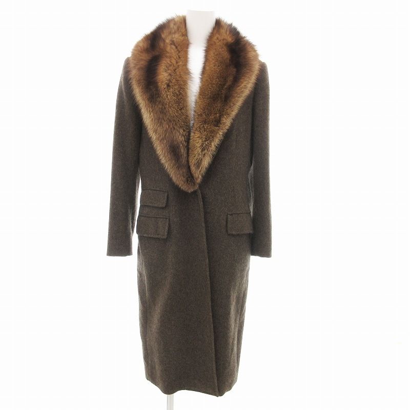 ヨシエイナバ yoshie inaba フィッシャーファー カシミヤ100% コート  