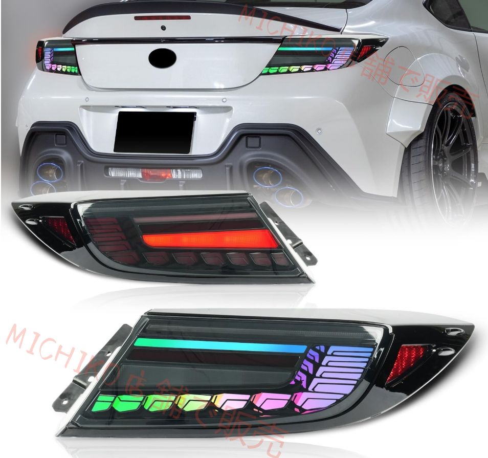 トヨタGR86 ZN8 スバルBRZ ZD8用テールランプ スマホ Apple Android 両対応 Bluetooth 操作 色 輝度変更可 多点灯モード 流れるウインカー オープニングモーション搭載 純正交換用左右 2 点セット 2021 年 -