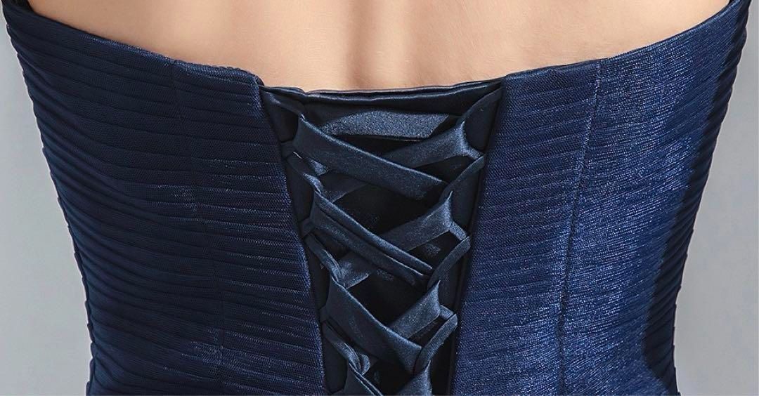 グラデーションの美しいベア ロングイブニングドレス