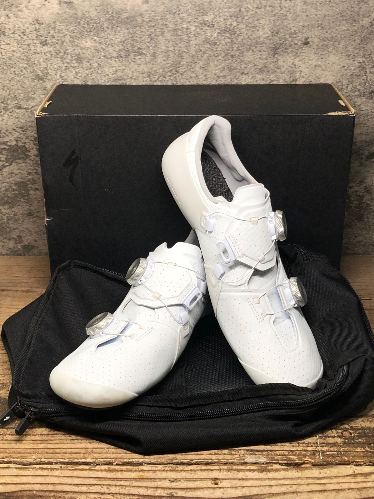 JM652 スペシャライズド SPECIALIZED S-WORKS アレス ARES 2 ビンディングシューズ 白 3穴 BOA EU42