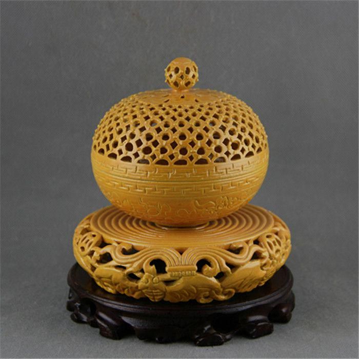 清乾隆黄釉回転式透かし香炉 景徳鎮 陶磁器 装飾品 現代工芸品 美術品 置物 清乾隆黄釉回転式透かし香炉 景徳鎮 陶磁器 装飾品 現代工芸品