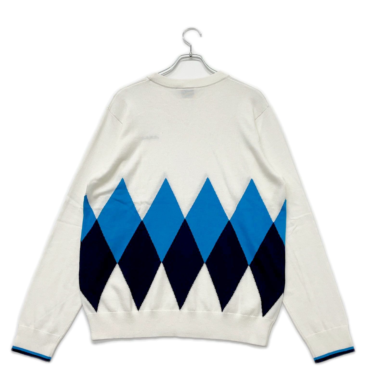 メンズ ムータマリン muta MARINE セーター 6 L 白 ホワイト クルーネック アーガイル