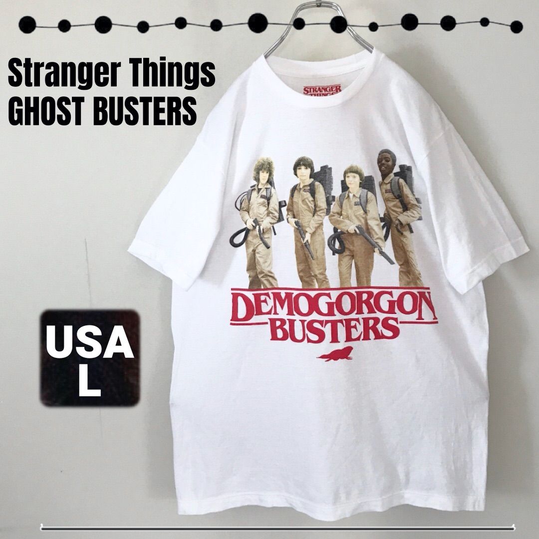 Netflix Stranger Things/ストレンジャーシングスu0026ゴーストバスターズDEMOGORGON BUSTERSオフィシャルTシャツUSAメンズL   2407J013