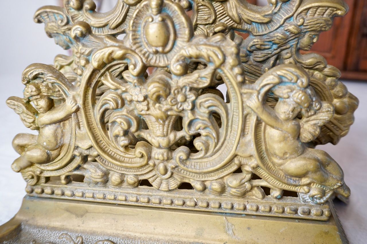 フランス アンティーク 天使と花かごのレタースタンド＆インクウェル フランス アンティーク 天使と花かごのレタースタンド＆インク