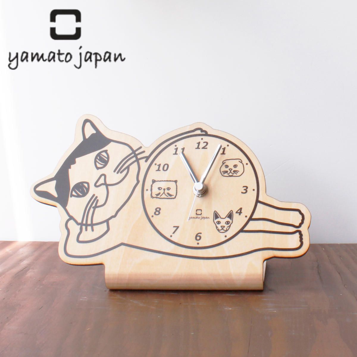 置き時計おしゃれ 置き時計 猫 置き時計 stand clock ヤマト工芸 CATS