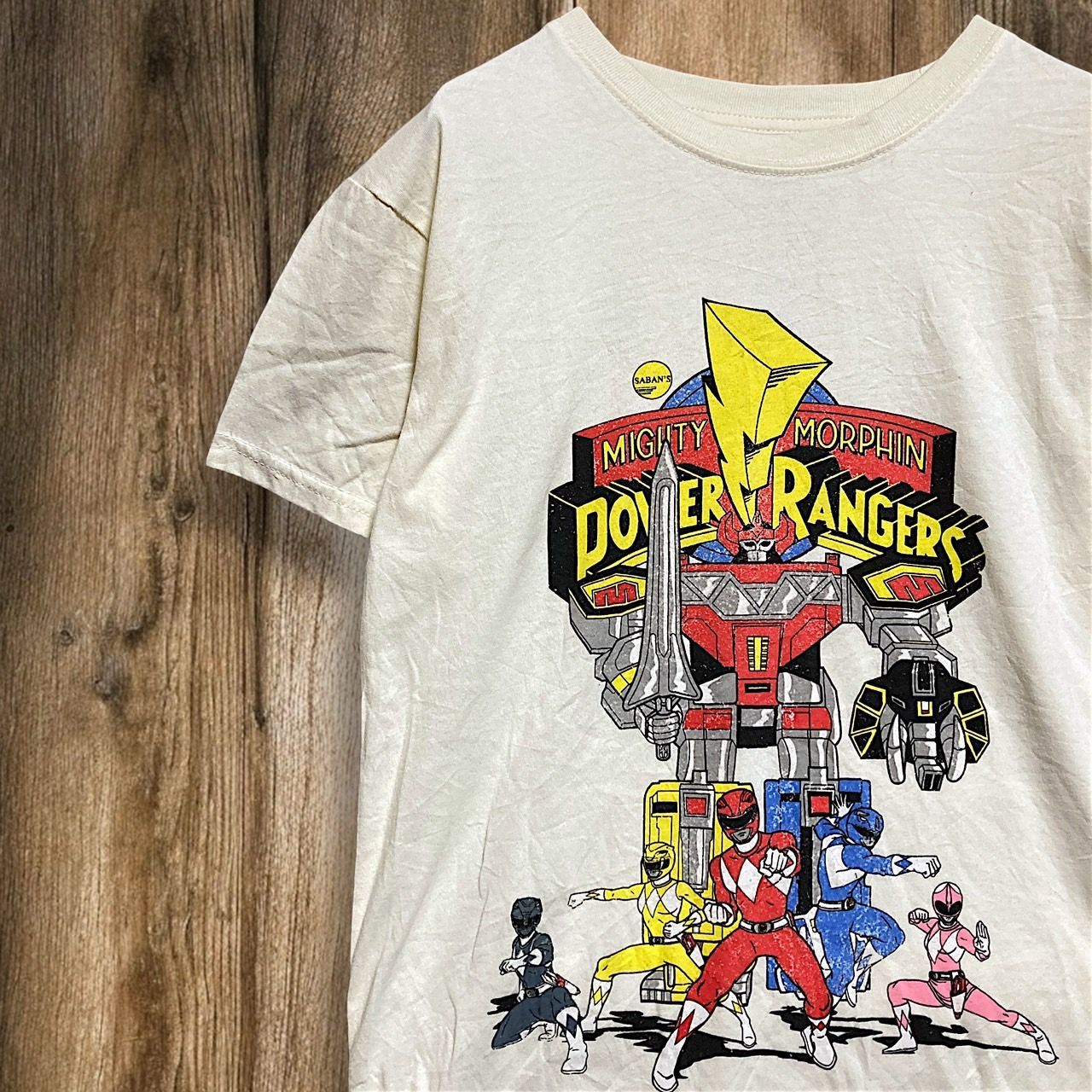 BHGC アニメ Tシャツ ビンテージ 古着 白 パワーレンジャー