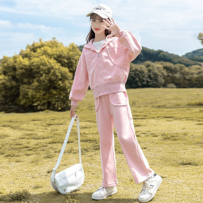 子供服 女の子 ジャージ スウェット 長袖 上下セット 2点セット ガールズ スポーツウェア シンプル 運動着 運動会 韓国風 パーカー ジュニア おしゃれ アウター 春秋 カジュアル HIPHOP ダンス 衣装 GYwB320