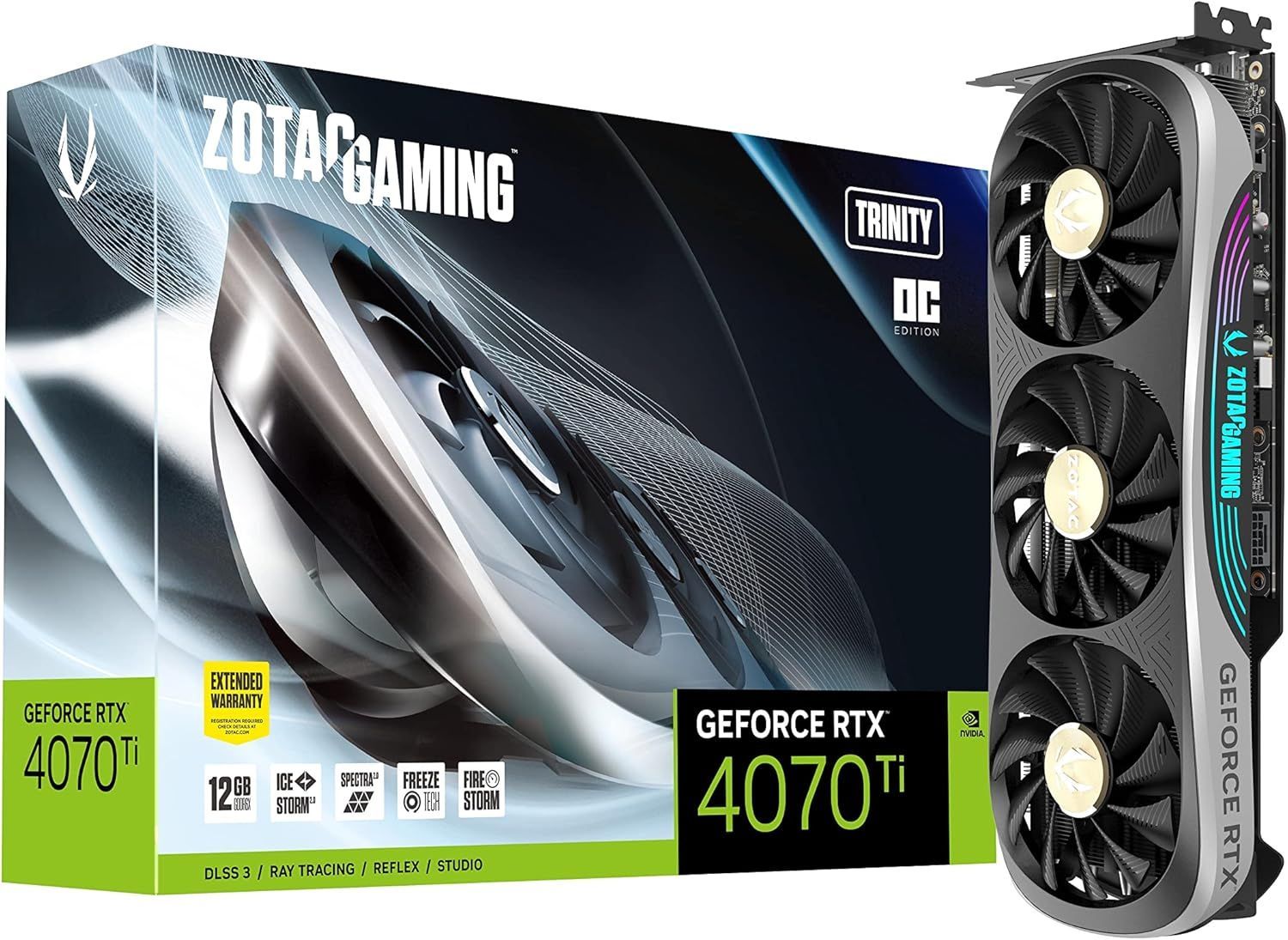 ZOTAC GAMING GeForce RTX 4070 Ti TRINITY OC 12GB GDDR6X 192ビット
