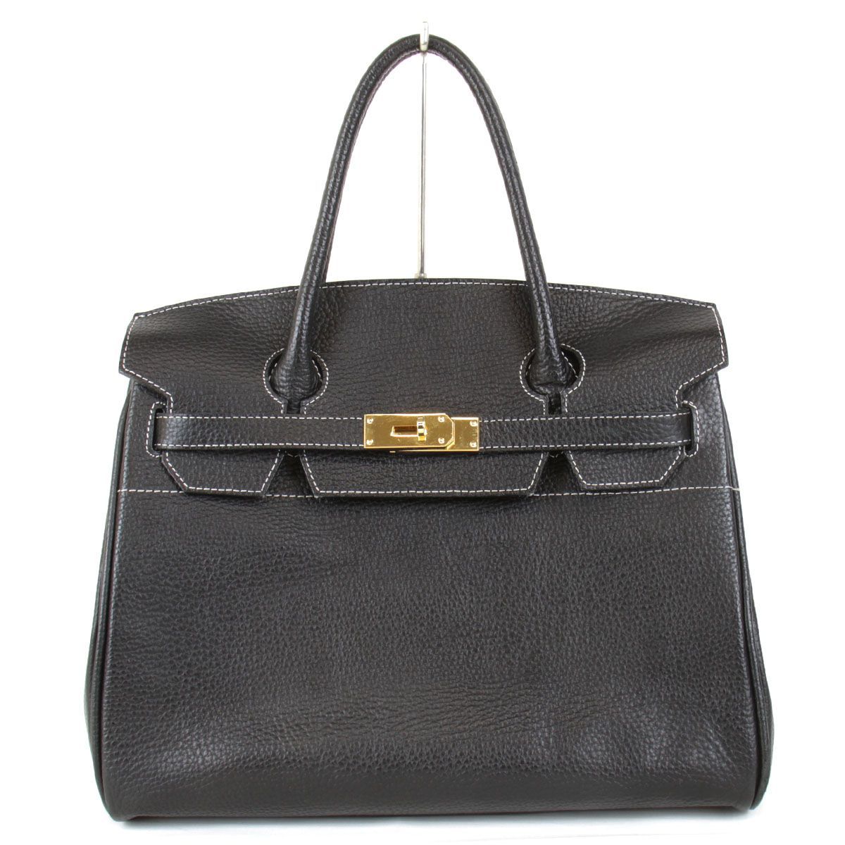 USED』 YURIE NITANI バーキン型ハンドバッグ レザー ブラック