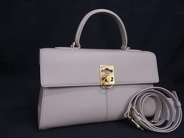 カフネ　ベージュ ハンドバッグ ショルダーバッグ □新品同様□ CAFUNE カフネ スタンス レザー 2WAY ショルダー