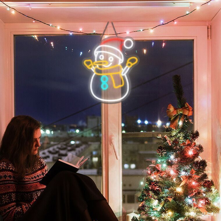 ネオンライト クリスマス 雪だるま アクリル LED ネオンサイン Xmas