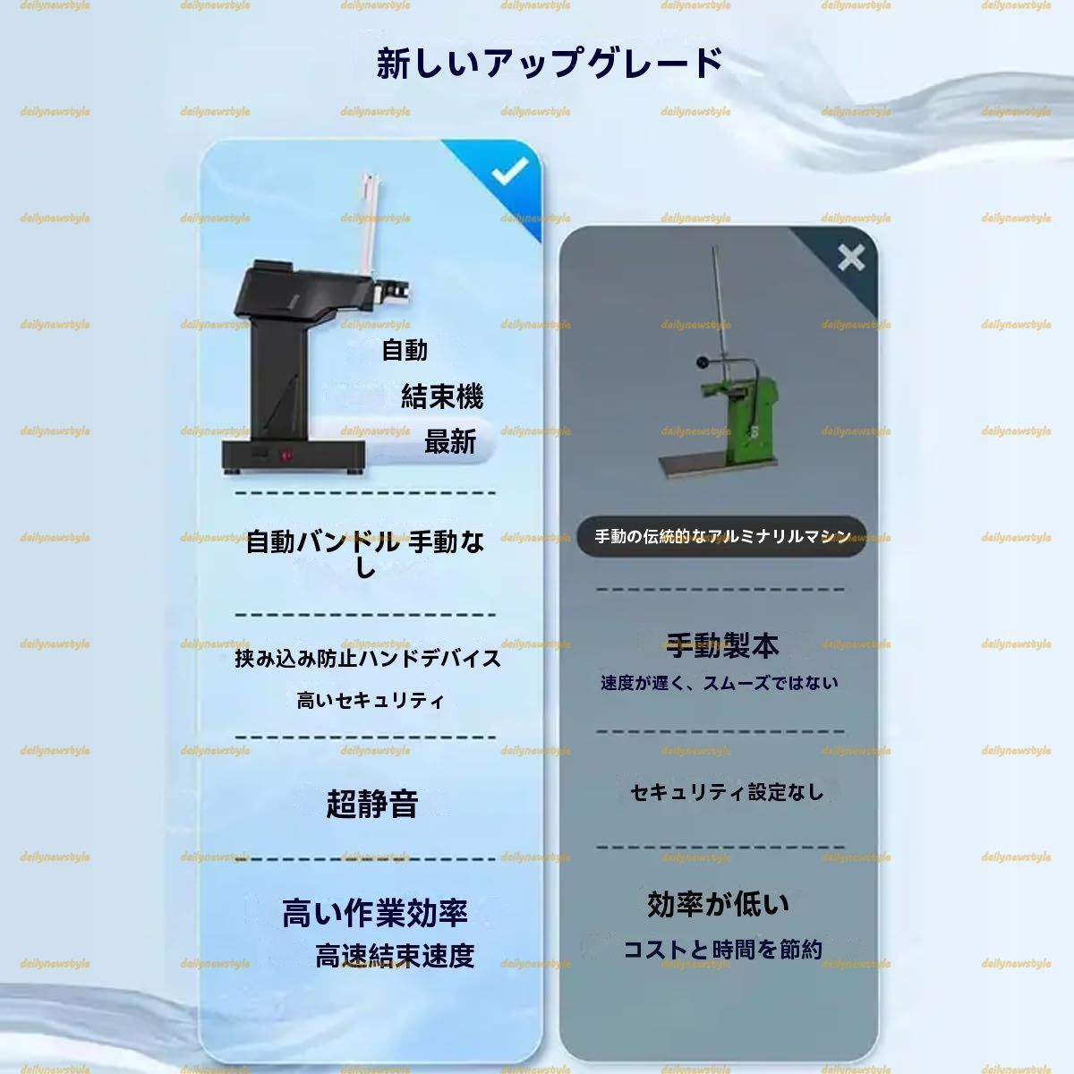 0.7-1.1cm自動食品包装シーラー トラップ防止装置付きU字型アルミネイルロール袋結束機