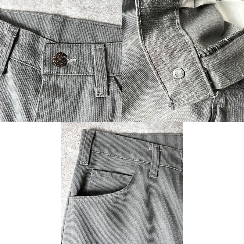 80s Levis コットン ピケ スタプレ フレア パンツ 30 33 / 70
