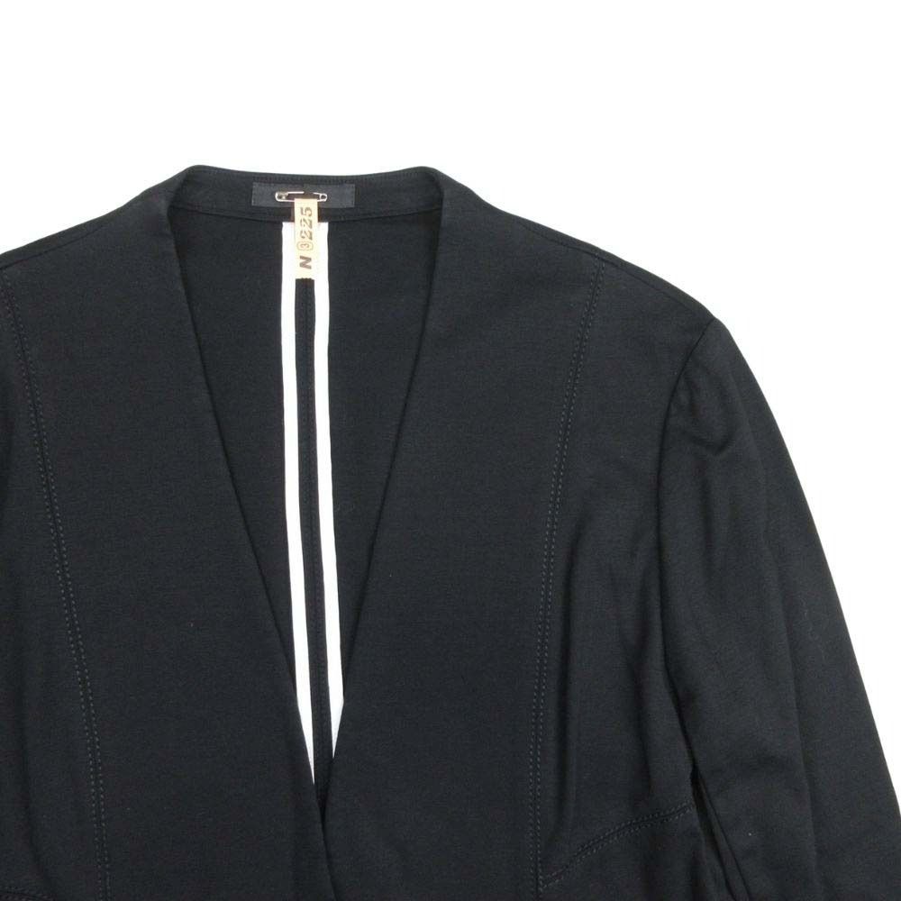 美品 ICB アイシービー ノーカラー ジャケット ひざ丈 タイト