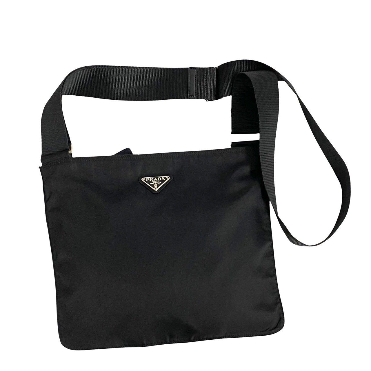 極 美品 PRADA プラダ 三角ロゴ 金具 ナイロン ミニ ショルダーバッグ