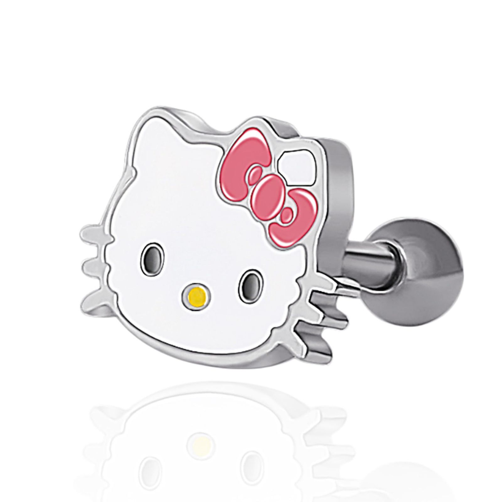 ハローキティ 14g 軟骨イヤリング サンリオ ステンレス ピアス ジュエリー かわいい スタッド イヤリング 公式ライセンス商品 ステンレス鋼 宝石なし ホワイトスタッド