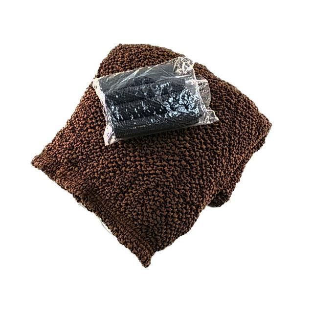 ソファーカバー 超ストレッチ ポコポコ素材 フィットタイプ L字型 コーナーカウチ 右用 ブラウン