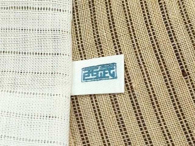 平和屋本店□極上 夏物 芭蕉布 縞 榛色地 西武百貨店扱い 手積み芭蕉糸  