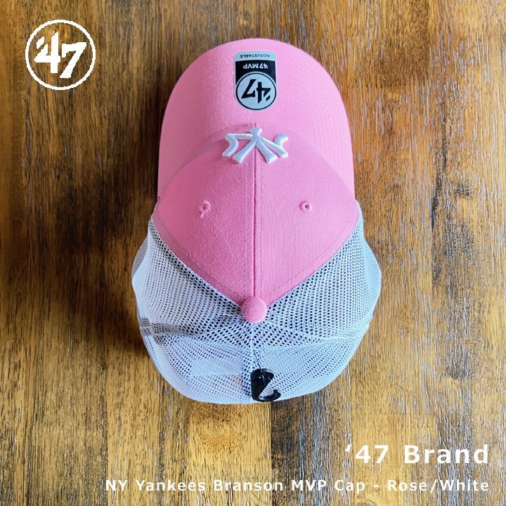 47 BRAND NY Yankees ヤンキース ピンク メッシュ キャップ 47 brand☆NYヤンキース MVP メッシュキャップ ローズ - メルカリ