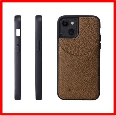 【送料無料】 iPhone15_キャメル HANATORA iPhone15 ケース 本革 耐衝撃 スマホケース スマホ コードホルダー 付き シュリンクカーフ