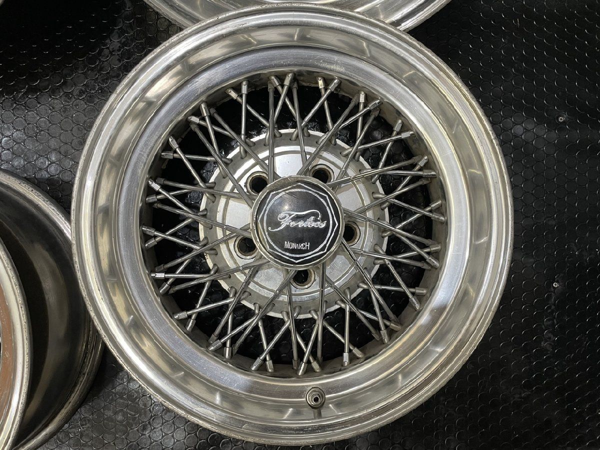 MONARCH Fortecs モナーク フォルテクス 旧車ホイール 15インチ 4本 6.5J5HPCD114.3約+13 ワイヤーホイール