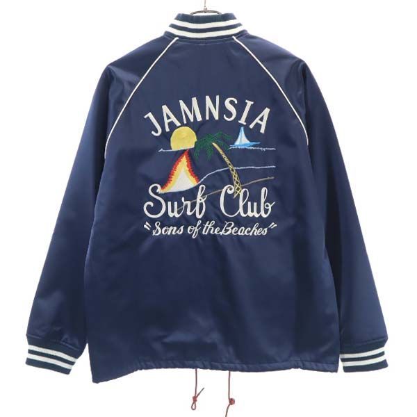 未使用 ジョンブル サテンブルゾン M ネイビー Johnbull スカジャン風 