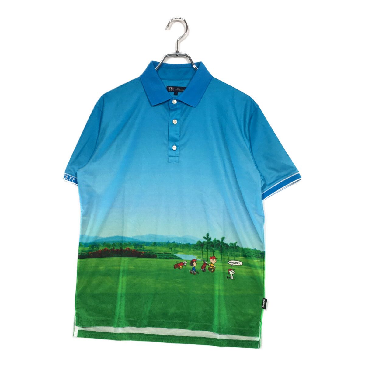 中古 メンズ 23区ゴルフ 23区GOLF 半袖ポロシャツ L 青系 ブルー系