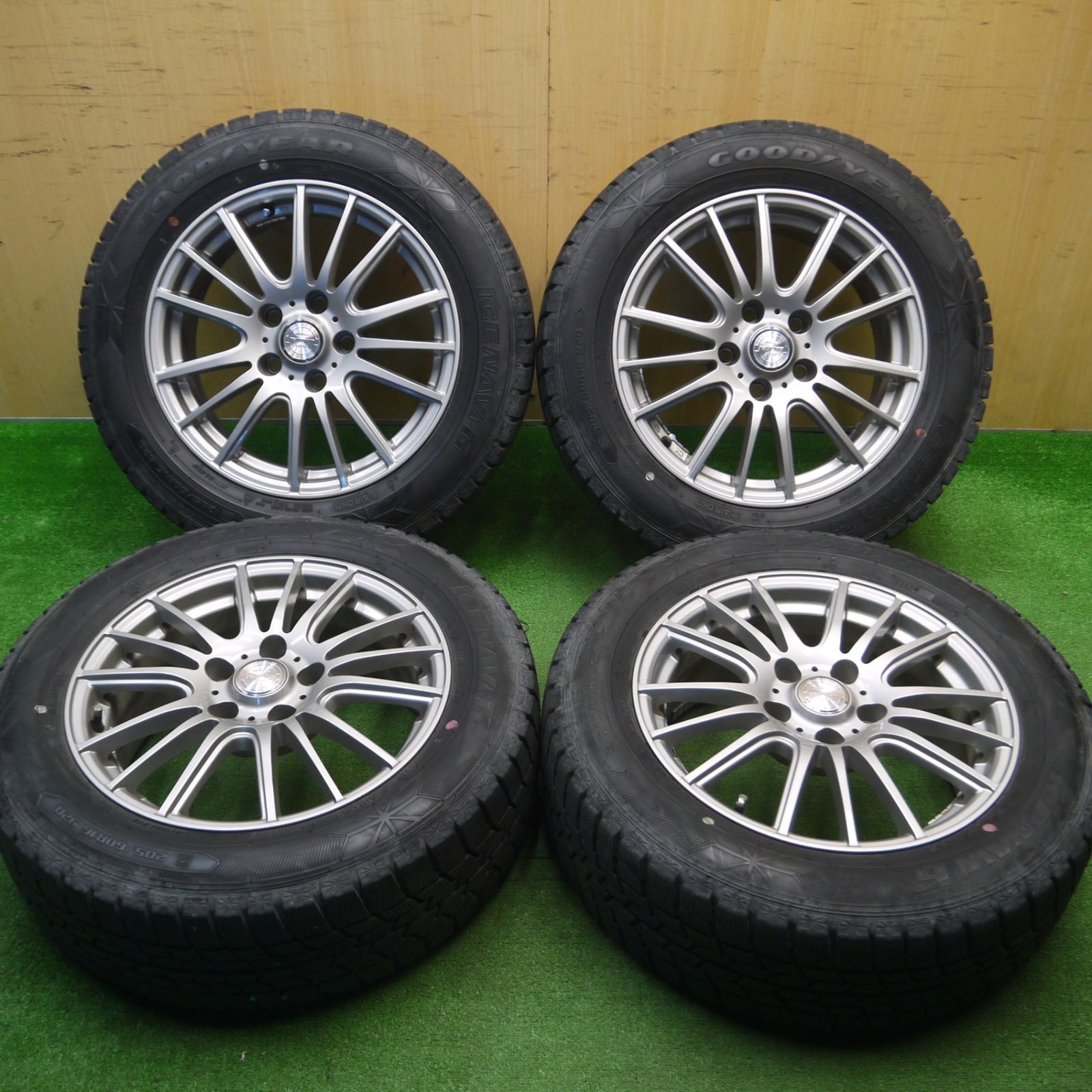[送料無料] キレイスタッドレス 205/60R16 グッドイヤー アイスナビ6 ravrion selzer ラブリオン 16インチ PCD114.3/5H5010704Hス