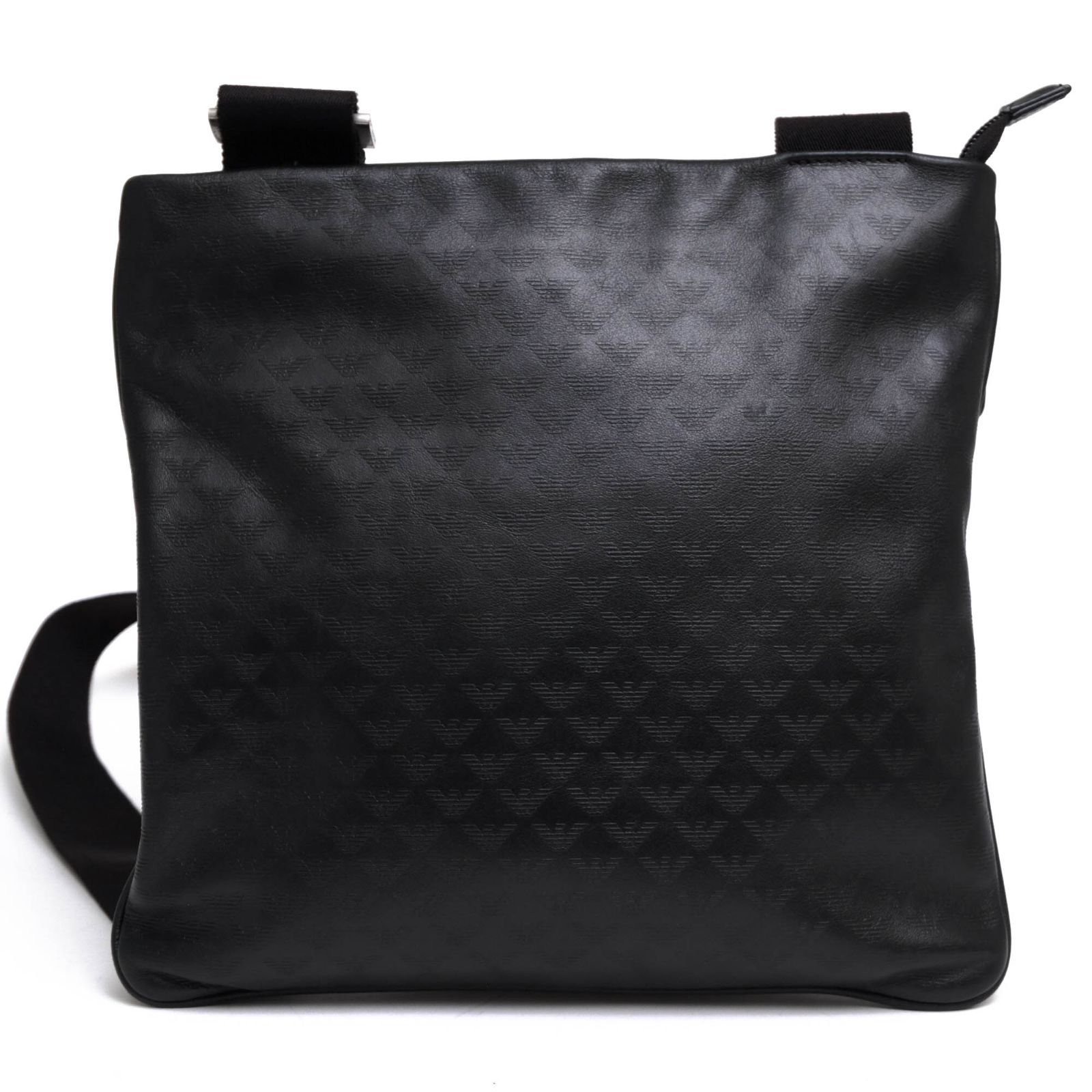 アルマーニ／EMPORIO ARMANI バッグ ショルダーバッグ 鞄 メンズ 男性 男性用レザー 革 本革 ブラック 黒  YC043 YEMF24 イーグル型押し加工 メッセンジャーバッグ