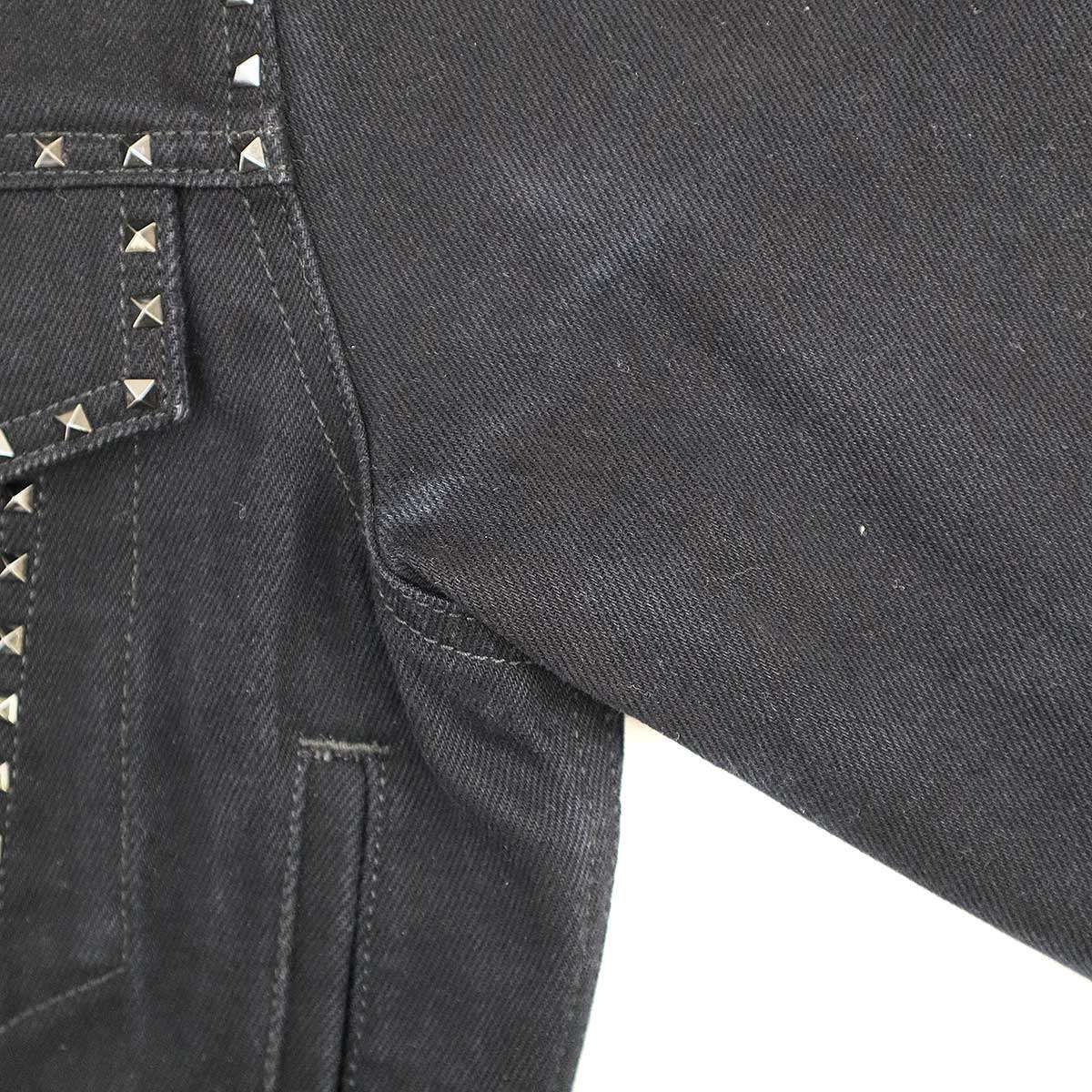 VALENTINO ヴァレンティノ 22AW レザーカラースタッズデニムジャケット 