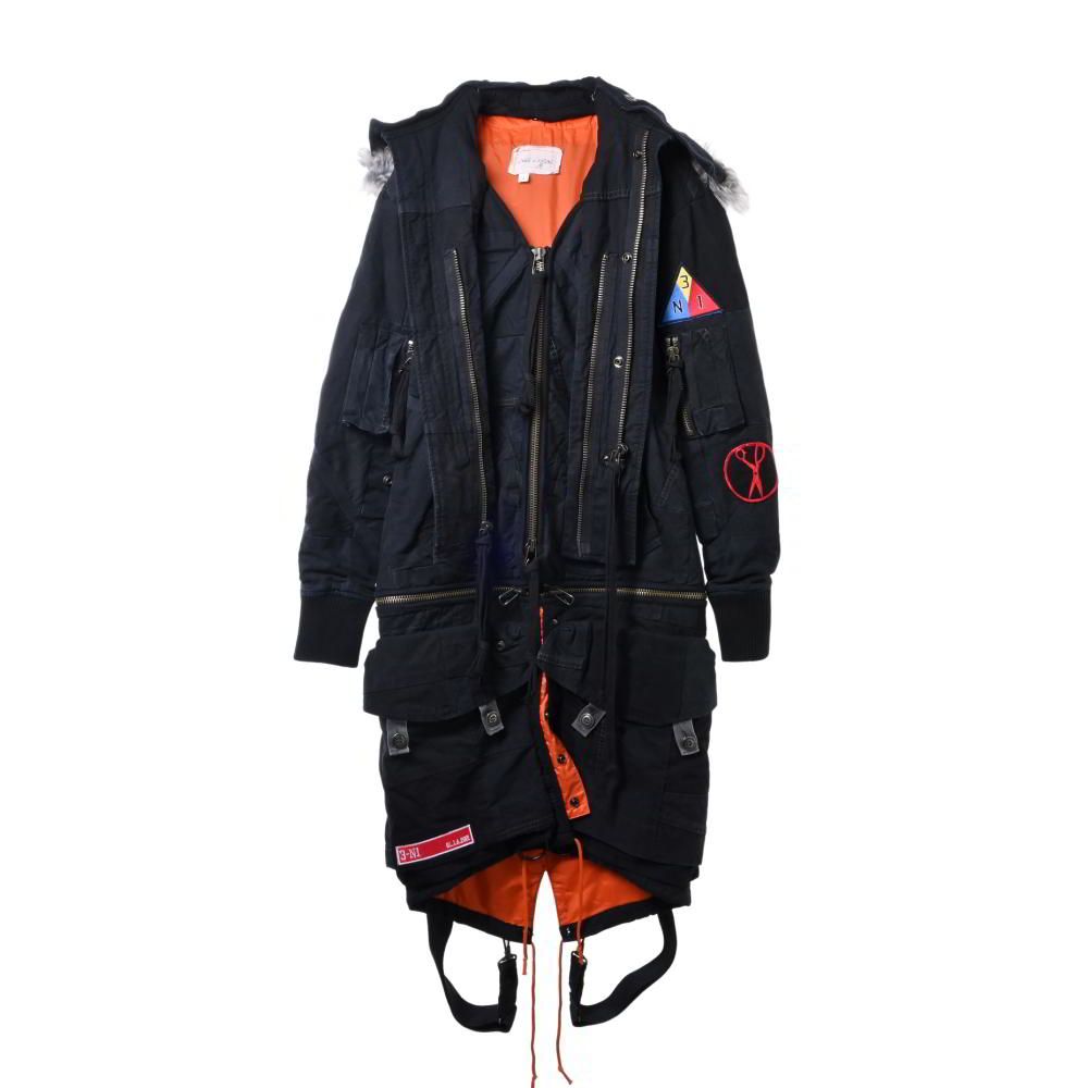 GREG LAUREN tent scrapwork3n1 ファー付き モッズコート - メルカリ