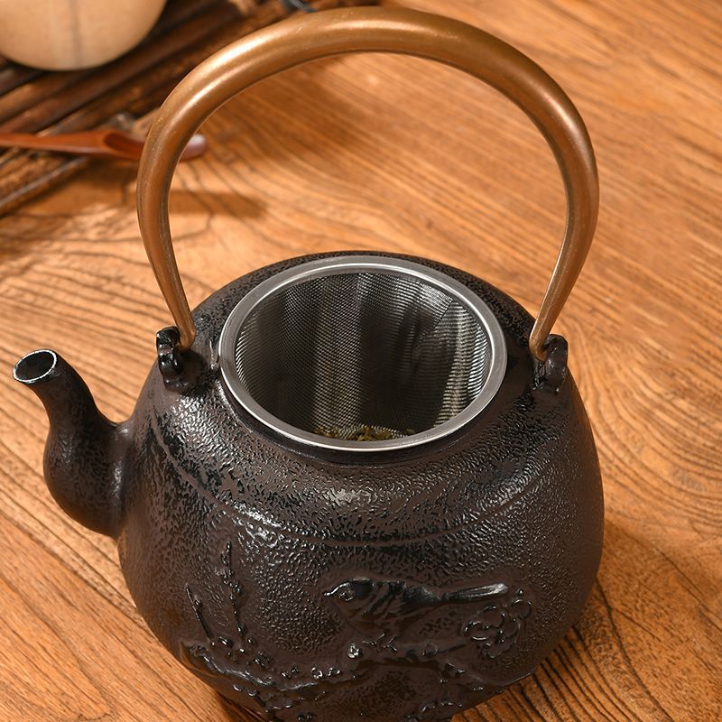 道具 職人手作り 鉄びん 鉄分補給 急須 茶こし付き 未塗装鉄器