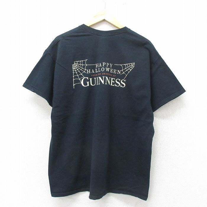 XL/古着 半袖 ビンテージ Tシャツ メンズ 00s ギネス ビール コットン クルーネック 黒 ブラック 24jun01 中古