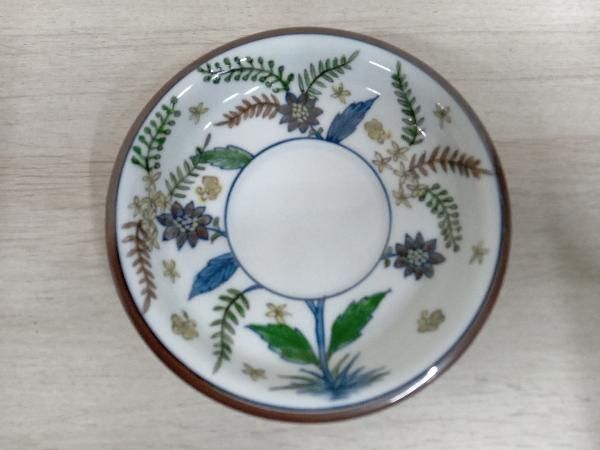 源右衛門 カップ＆ソーサー 1客 茶器 染錦更紗手花蝶文 箱無し