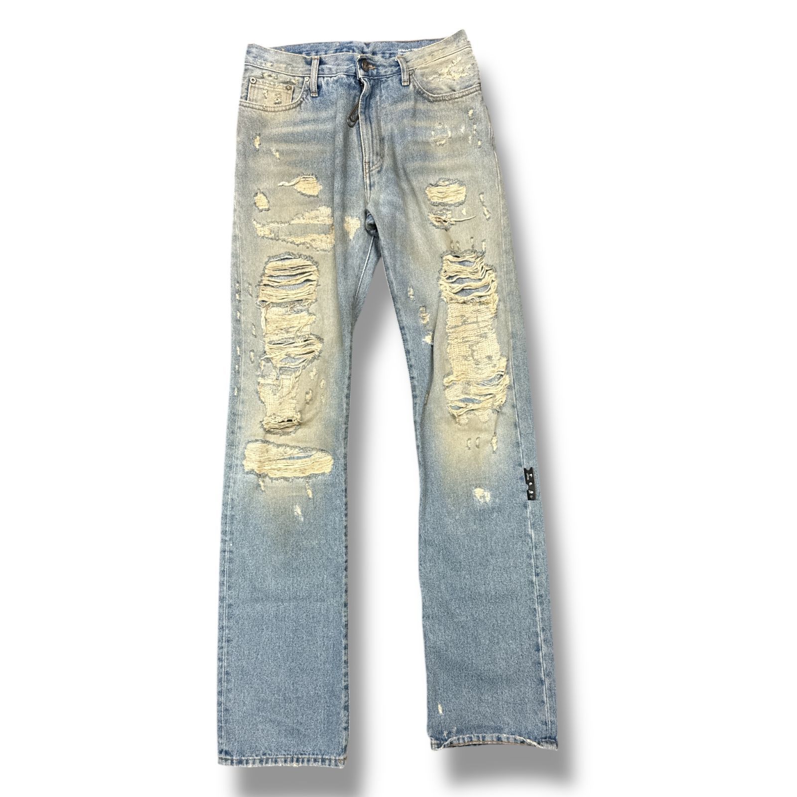 【最終値下げ】off-white オフホワイト デニム パンツ ジーンズ 極美品！Off-White オフホワイト デニムパンツ ベルト付 - メルカリ