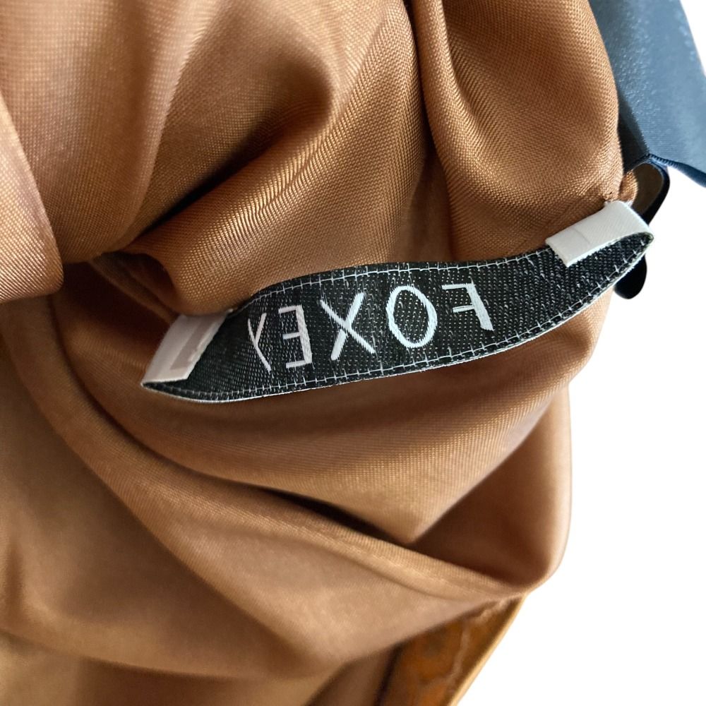 VELOUR NOIRフォクシーNY ペタルスリーブドレス38 ベロアワンピース